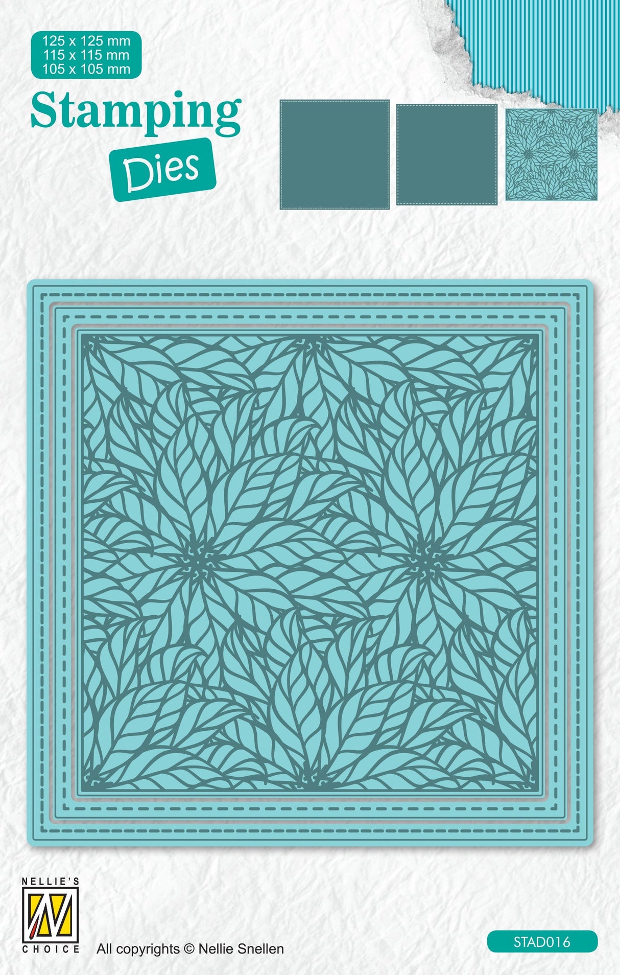 Nellie's Choice Stamping Die Square - Christmas - Poinsettia