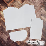 Card Folio #1  - 4x6" Scalloped Card Bases with Tags & Pockets - 6 pieces 34614