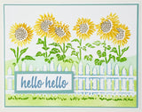 The Crafters Workshop A2 Layered Fenced Sunflowers