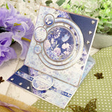 Butterfly Blues Luxury Topper Set displayed on a greeting card with floral designs and butterfly accents.