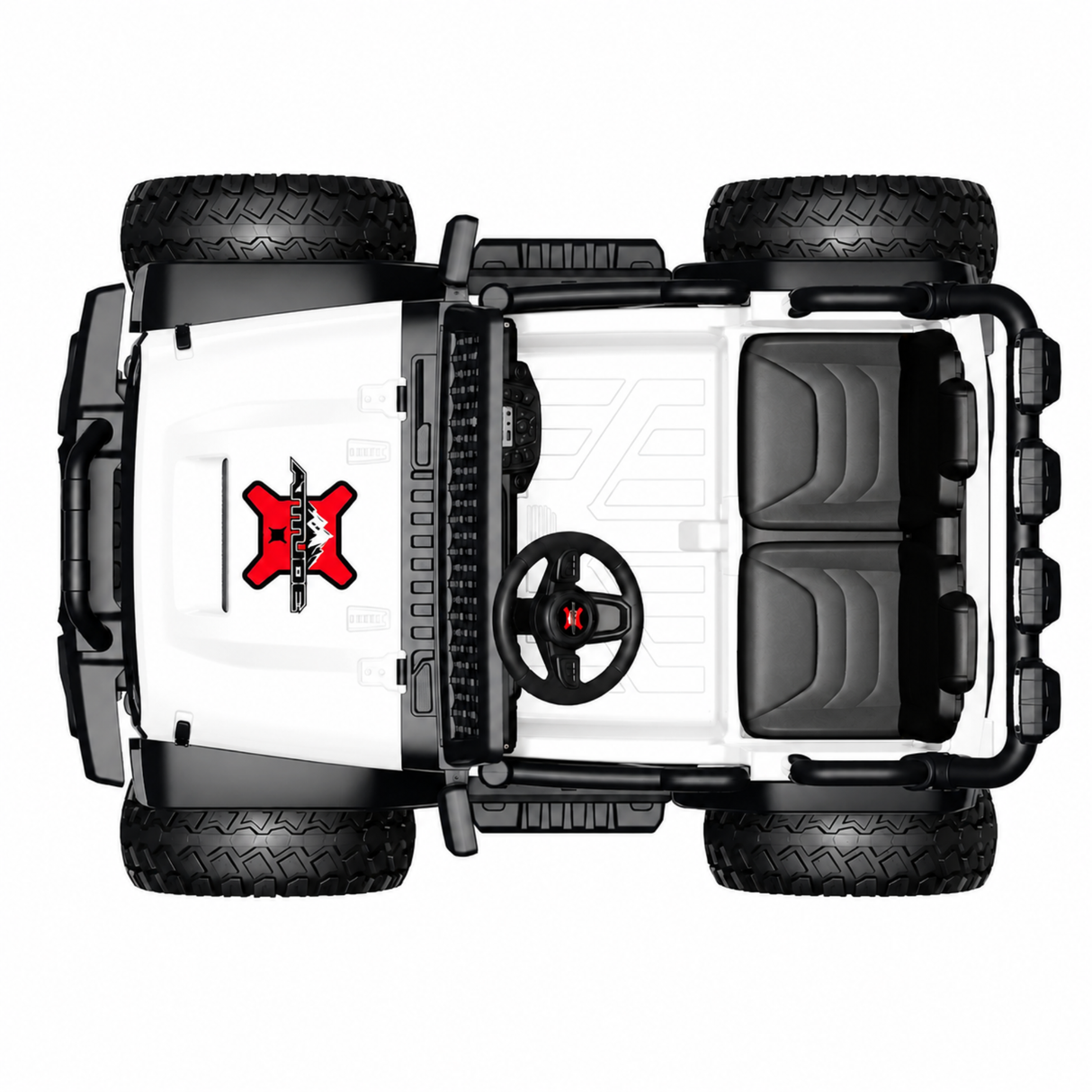 24V Trail-MX 2-Seater Upgraded 4x4 AWD Ride-On Truck W/ Rubber Wheels, Music Player, Lights &  RC