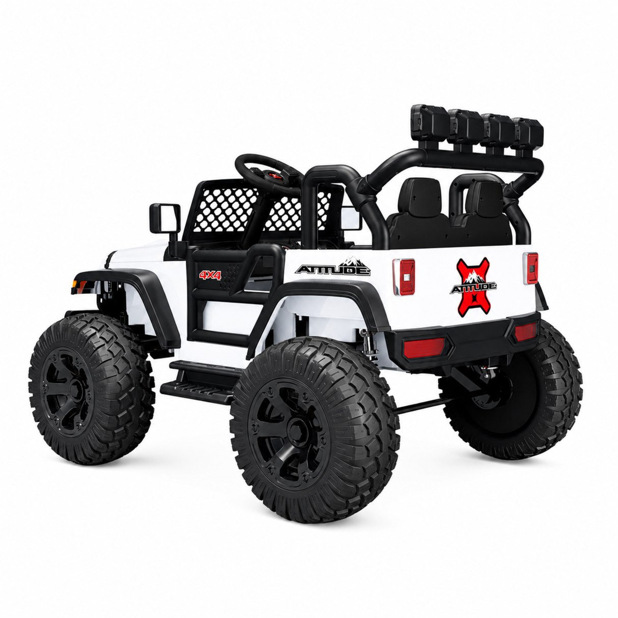24V Trail-MX 2-Seater Upgraded 4x4 AWD Ride-On Truck W/ Rubber Wheels, Music Player, Lights &  RC