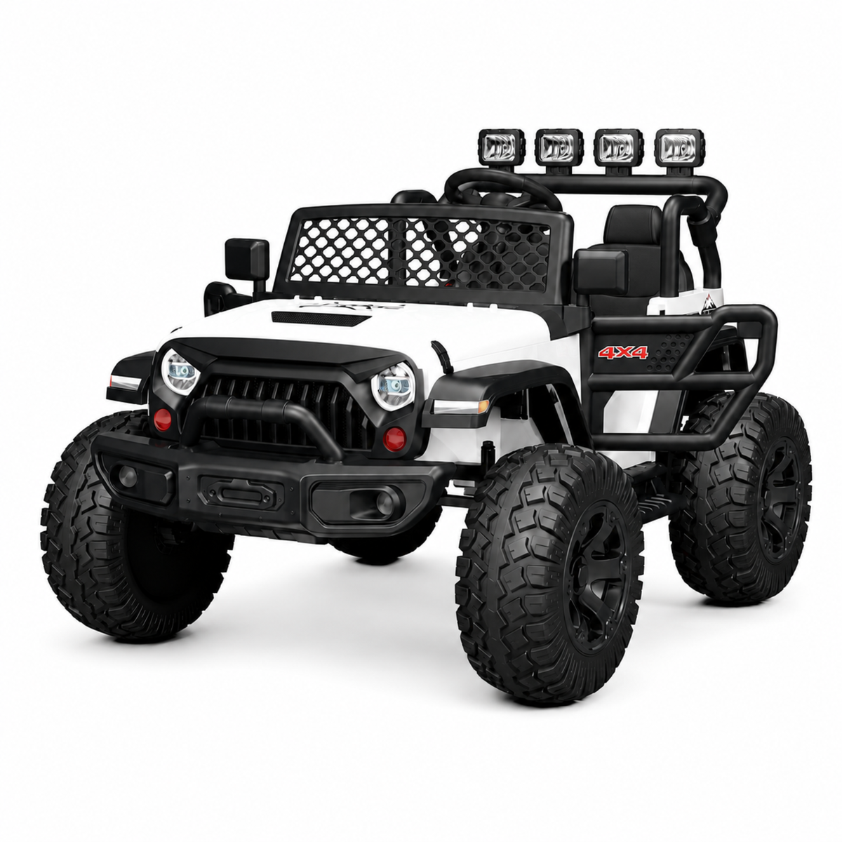 24V Trail-MX 2-Seater Upgraded 4x4 AWD Ride-On Truck W/ Rubber Wheels, Music Player, Lights &  RC