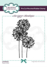 Designer Boutique Collection Make A Wish Pre Cut Rubber Stamp