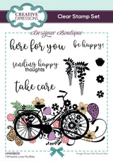 Creative Expressions Designer Boutique I Wheelie Love My Bike 6 in x 4 in Clear Stamp Set