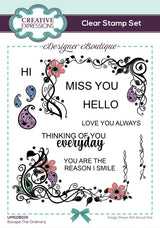 Creative Expressions Designer Boutique Escape The Ordinary 6 in x 4 in Clear Stamp Set