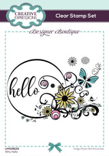 Creative Expressions Designer Boutique Why Hello  6 in x 4 in Clear Stamp Set
