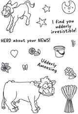 Creative Expressions Udderly IrresistIble 6 in x 4 in Clear Stamp Set