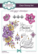 Creative Expressions Designer Boutique Swan In A Million 6 in x 4 in Stamp Set