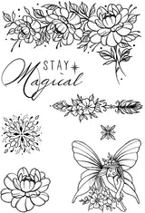 Creative Expressions Designer Boutique Fairy Blooms 6 in x 4 in Stamp Set