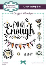 Creative Expressions Designer Boutique Enough 6 in x 4 in Stamp Set