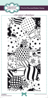 Creative Expressions Designer Boutique Bauble Wonderland 4 in x 8 in Pre Cut Stamp