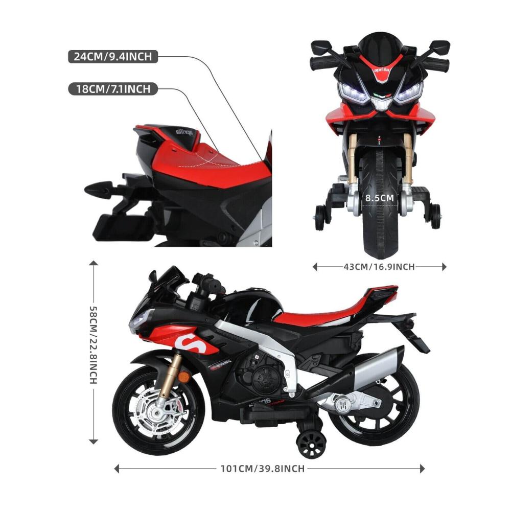 24V Big Kids Aprilia Premium 2-Rider Ride-On Motorcycle