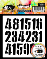 Visible Image Grunged Numbers Stencil - 4 x 4