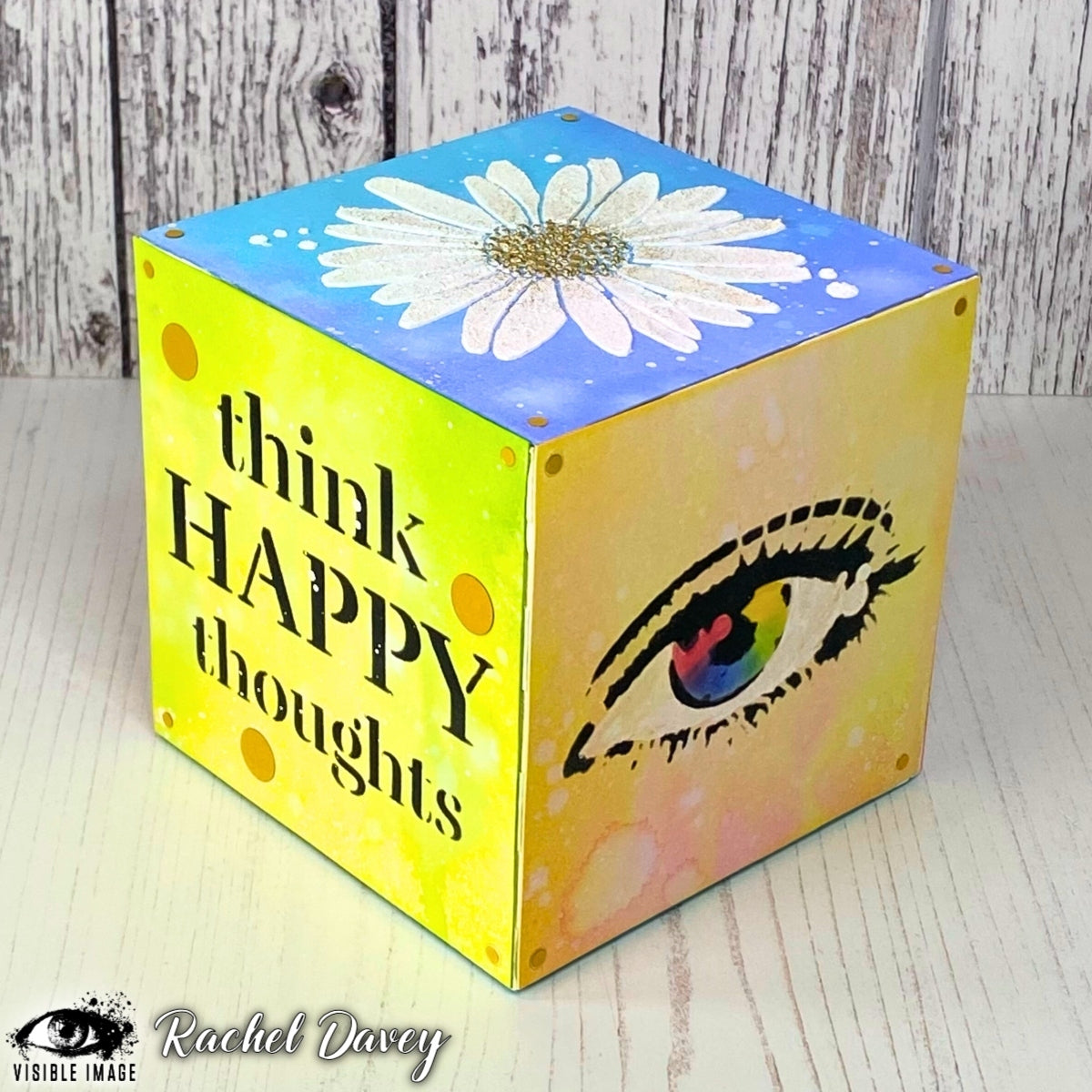 Visible Image Happy Thoughts Stencil - 4 x 4