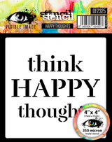 Visible Image Happy Thoughts Stencil - 4 x 4