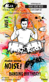 Visible Image Make Some Noise 4 in x 6 in Stamp Set