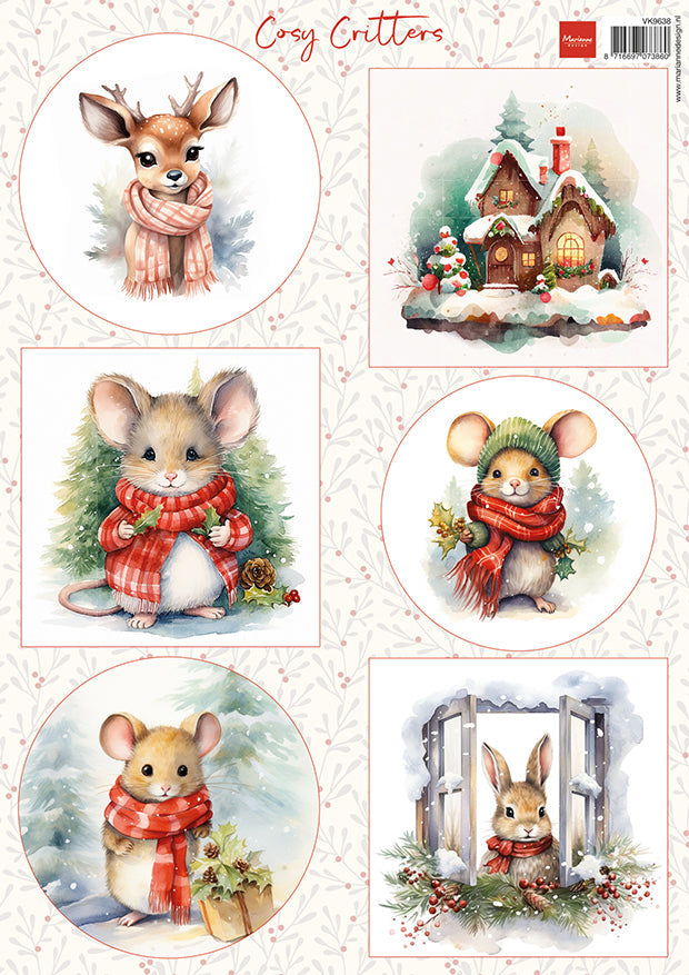 Marianne Design A4 Cutting Sheet - Cosy Critters