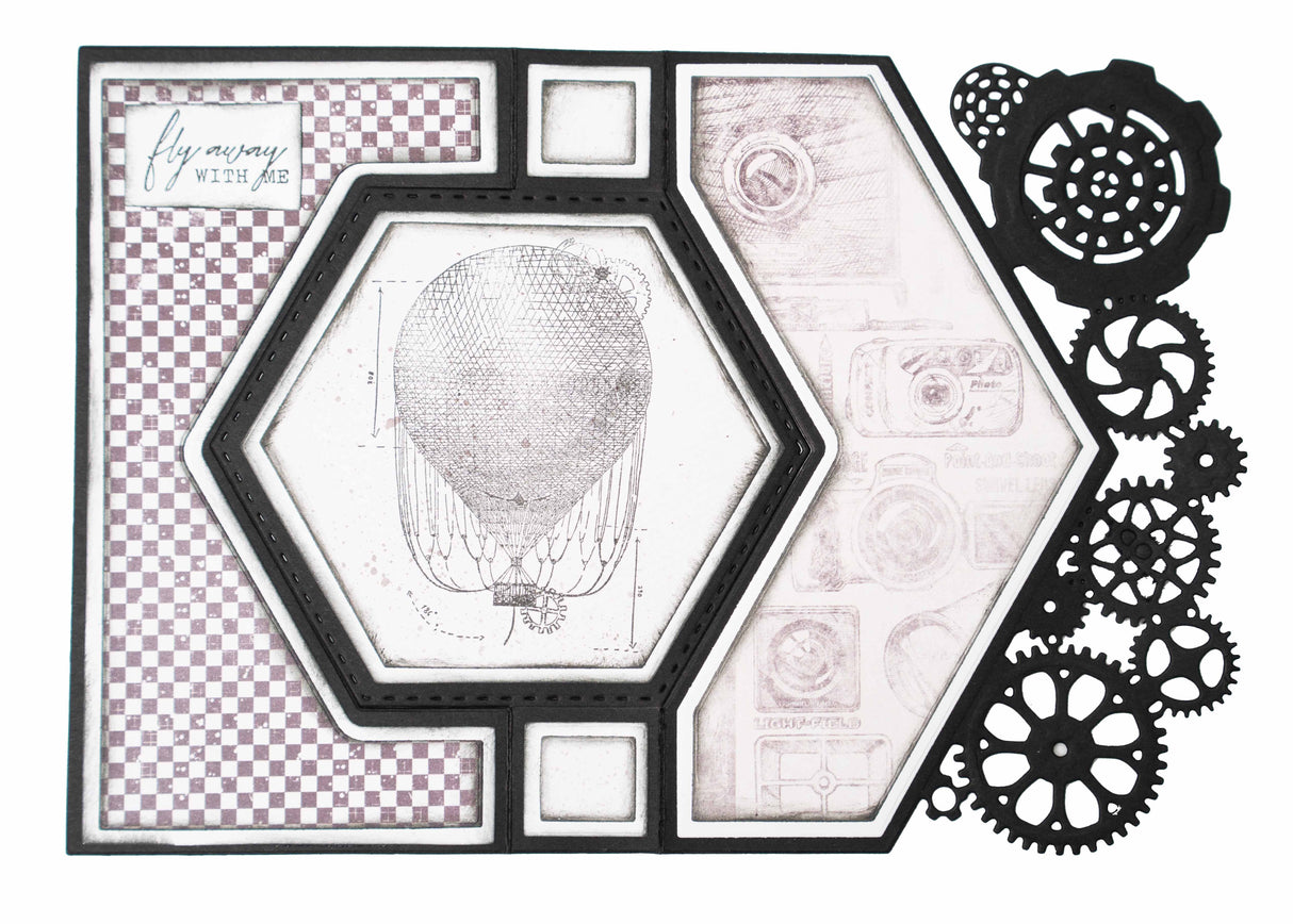 SL Cutting Dies Card Shape Industrial Vintage Treasures 140x203x1mm 12 PC nr.265