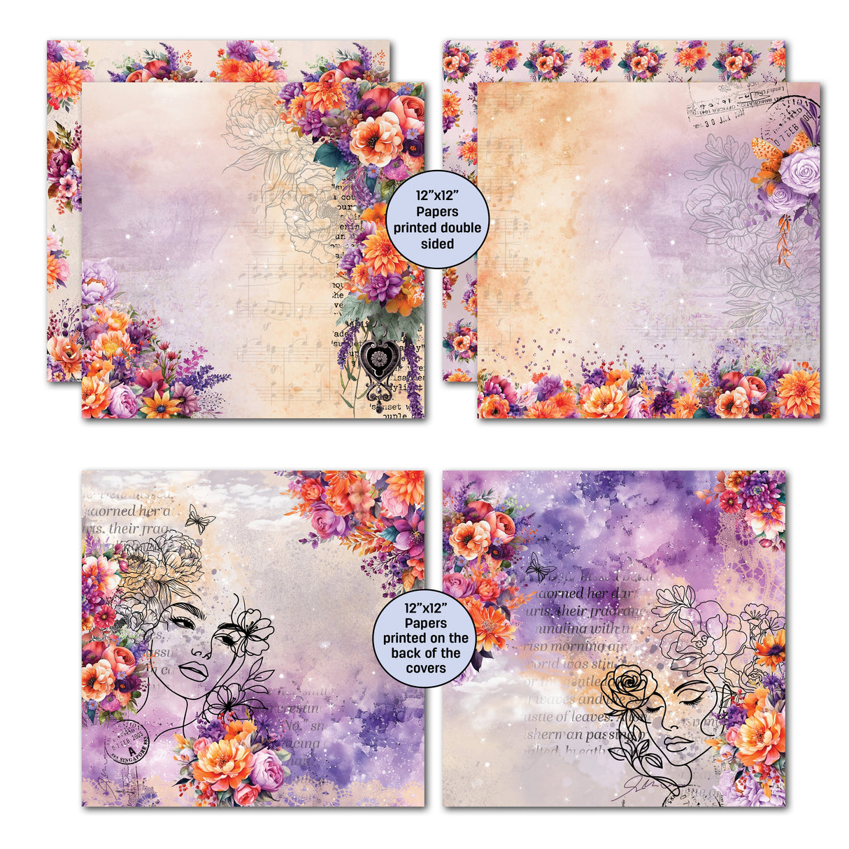 3Quarter Designs Dawns Glow 12x12 Design Paper & Diecuts Set