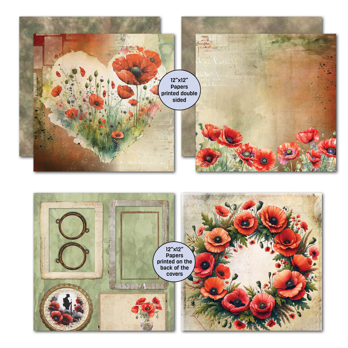3Quarter Designs Never Forgotten 12x12 Design Paper & Diecuts Set