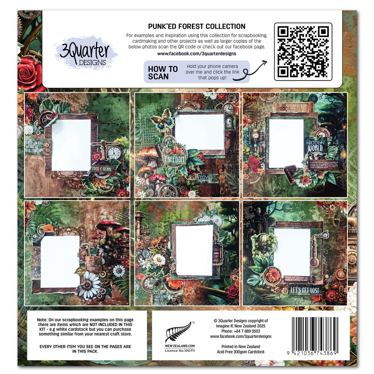 3Quarter Designs Punk'ed Forest 12x12 Design Paper & Diecuts Set