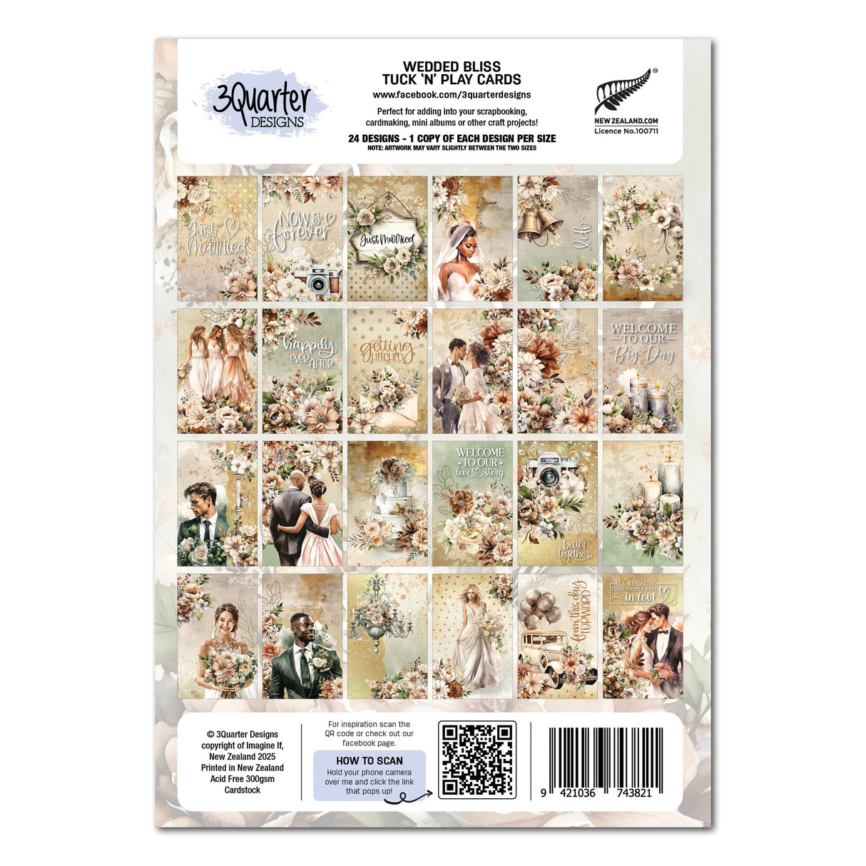 3Quarter Designs Wedded Bliss - Tuck N Play Cards