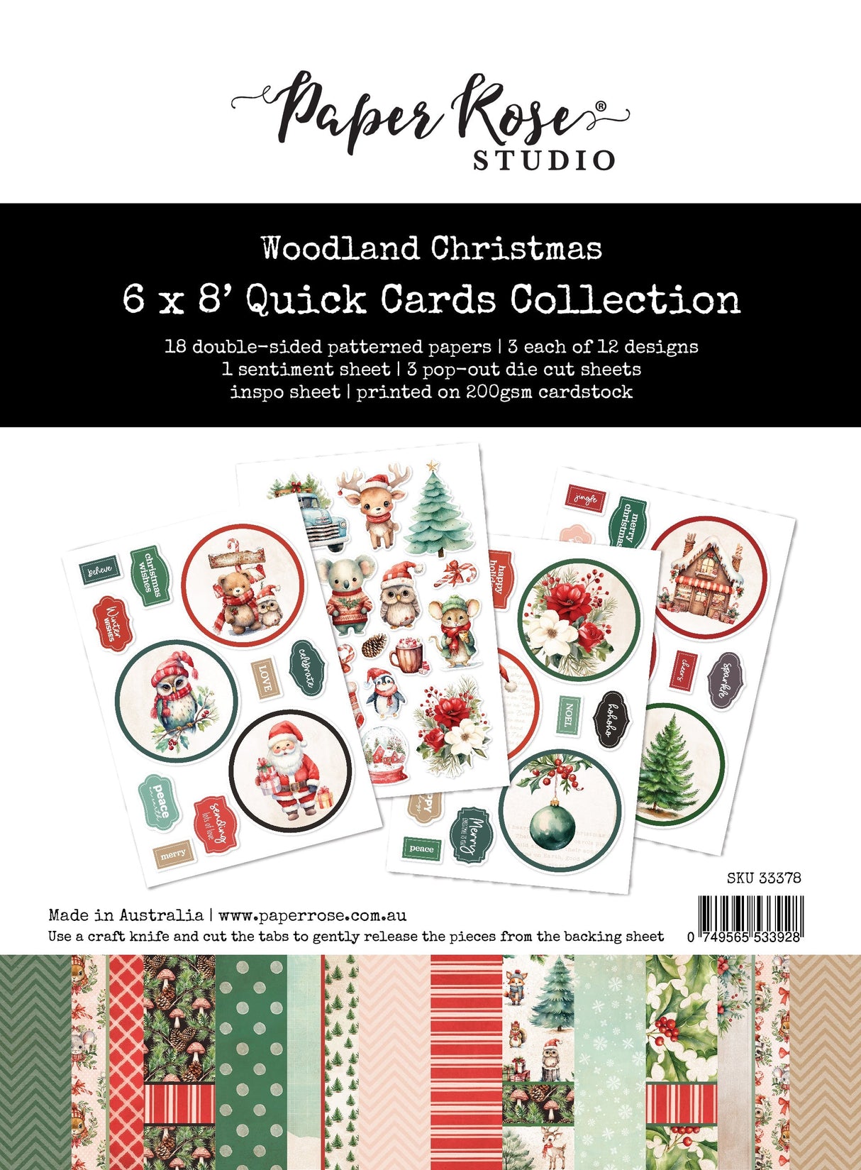 Woodland Christmas 6x8" Quick Cards Collection 33378