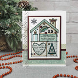 Woodware Clear Singles Christmas House 4 in x 6 in Stamp