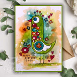 Woodware Clear Singles Bubble Birds Lina 4 in x 6 in Stamp Set