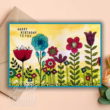 Woodware Clear Singles Blooms For Birds Flower Stems 4 in x 6 in Stamp Set