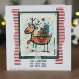 Woodware Clear Singles Rudolph Pressies 4 in x 6 in Stamp