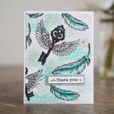 Woodware Clear Singles Flying Keys 4 in x 6 in Stamp