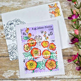 Woodware Clear Singles Mini Geranium 3 in x 4 in Stamp Set