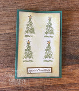 Woodware Clear Singles Snowflake Trees 4 in x 6 in Stamp Set
