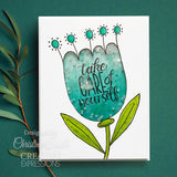 Woodware Clear Singles Petal Doodles Take Care 4 in x 6 in Stamp Set