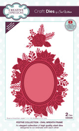 Creative Expressions Sue Wilson Festive Oval Wreath Frame Craft Die