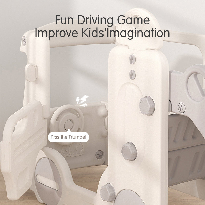 Kids Indoor & Outdoor Bus-Themed Slide with Ball Frame - Interactive Fun for Kids & Toddlers