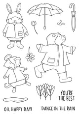 Creative Expressions Jane's Doodles Dancing In The Rain 4 in x 6 in Clear Stamp Set