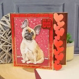 Fancy-Edge Blanks Hearts Edge decorative craft paper with a cute dog illustration and heart embellishments.