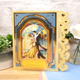 Fancy-Edge Blanks Hearts Edge decorative card featuring a couple celebrating, showcasing elegant heart edges.