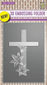 Nellie Embossing 3D Folder - Cross with Lelies