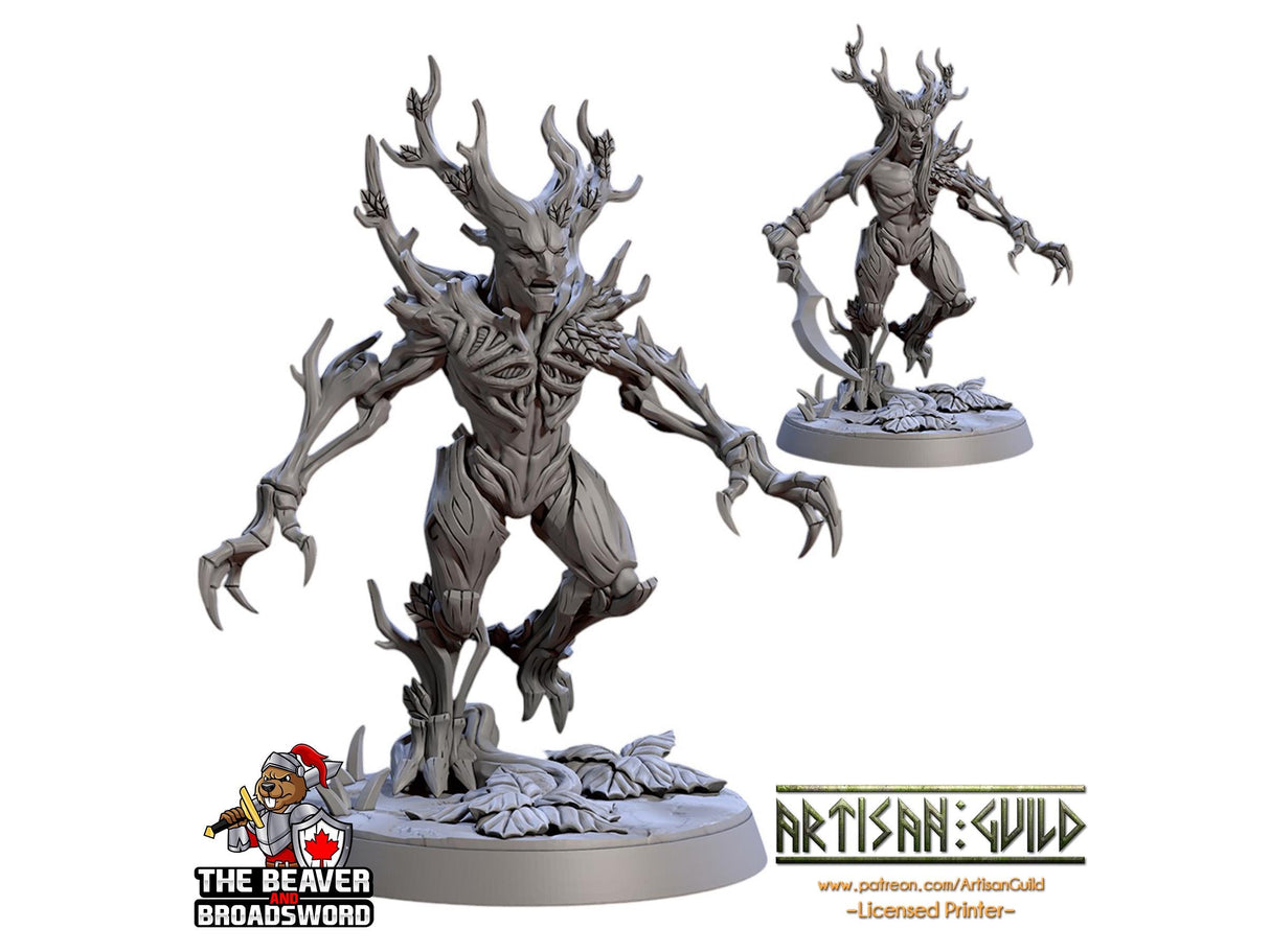 Barkwraith Spriggan E, Fighter, Monster, Fey, Dryad, DnD, Elven- High Quality Resin Printed 28mm 32mm Tabletop Miniature, Tough Figurine
