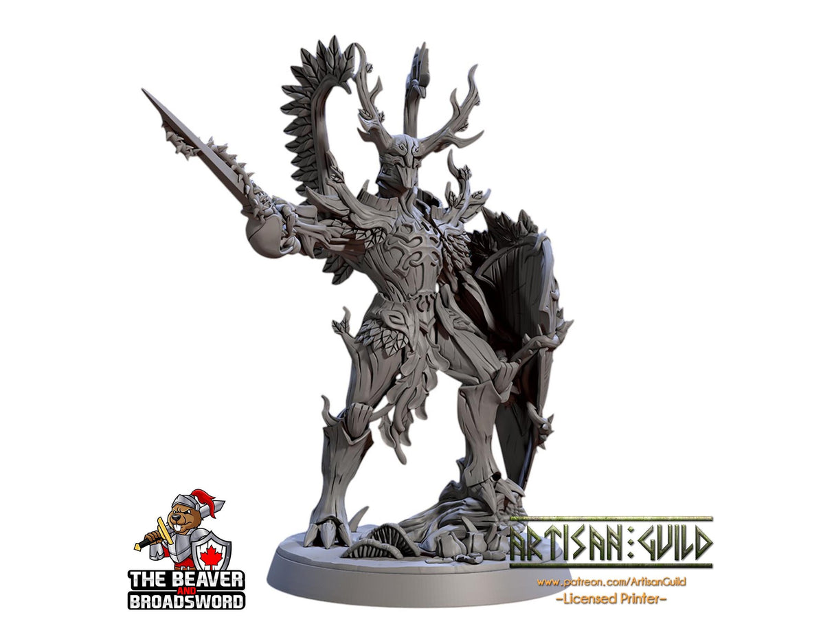 The Green Knight Spriggan DnD Mini, Fey, Monster Fairy Dryad, Elven- High Quality Resin Printed 28mm 32mm Tabletop Miniature, Tough Figurine