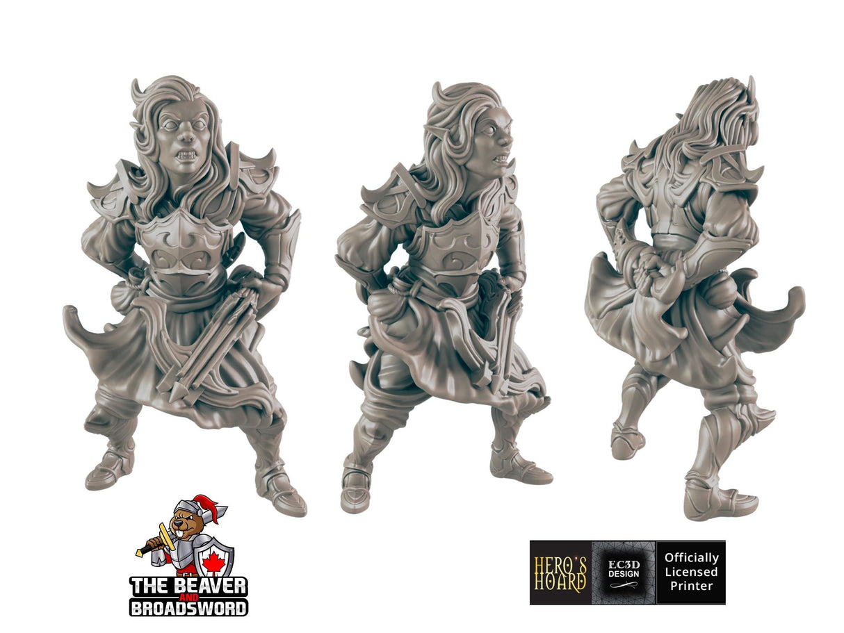 Dark Elf Set | DnD Miniature, Premium Resin, Durable and Tough for your TTRPG and Wargaming! 32mm, 28mm, Male, Drow, Fighter, Rogue