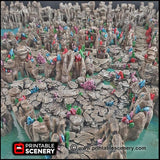Crystal Grotto Walls | DnD Cave Scatter Terrain Rocks Dungeon Printable Scenery RPG Tabletop Mini Game Tiles 3D Printed TTRPG Pathfinder