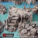Raised Caverns | DnD Cave Scatter Terrain Rocks Dungeon Printable Scenery RPG Tabletop Miniature Game Tiles 3D Printed TTRPG Pathfinder