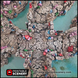 Crystal Tunnels Modular 11pc set | DnD Cave Scatter Terrain Rocks Dungeon Scenery RPG Tabletop Mini Game Tiles 3D Printed TTRPG Grotto