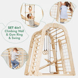 Indoor Wooden Playground for Children - 6in1 Playground + Swings Set + Slide Board