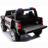24V Police Officer XXL Edition 4x4 Kids 2-Seater Ride-On RAM 3500 Truck - Rubber Wheels, Music, Remote